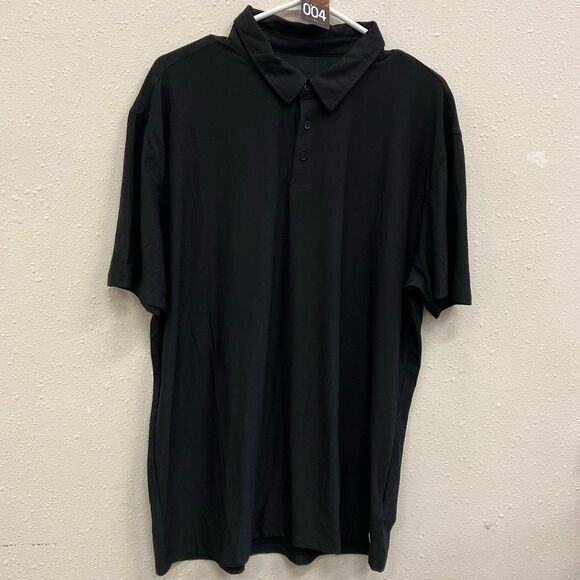 Vuori men’s Strato Tech Performance Polo Shirt black collared buttons down short - Picture 1 of 9